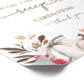 Pompoen Herfst Bruiloftsrecept Kaart Bord Poster (Hoek)