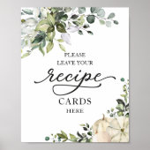 Pompoen Herfst Bruiloftsrecept Kaart Sign Poster (Voorkant)