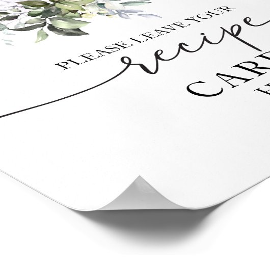 Pompoen Herfst Bruiloftsrecept Kaartjes Bord Poster (Hoek)