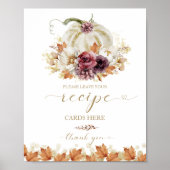 Pompoen Herfst Bruiloftsreceptkaart Bord Poster (Voorkant)