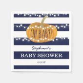 Pompoen Herfst Chic Boy Baby shower Blauw Servetten (Voorkant)