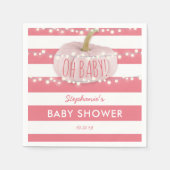 Pompoen Herfst Chic Girl Baby shower Roze Servetten (Voorkant)