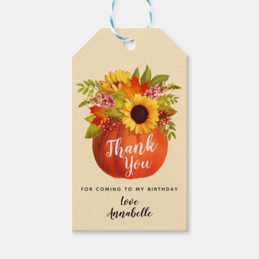 Pompoen Herfst Dank Je Geschenklabels Cadeaulabel (Voorkant)