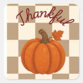 Pompoen Herfst Dankbare Sticker (Voorkant)