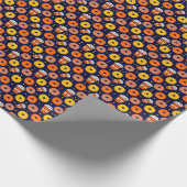Pompoen Herfst Donuts & Coffee Thanksgiving Blauw Cadeaupapier (Hoek)
