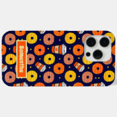Pompoen Herfst Donuts & Coffee Thanksgiving Blauw Case-Mate iPhone Case (Achterkant (horizontaal))