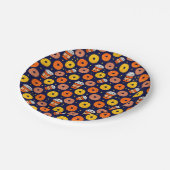 Pompoen Herfst Donuts & Coffee Thanksgiving Blauw Papieren Bordje (Gekanteld)