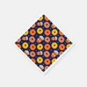 Pompoen Herfst Donuts & Coffee Thanksgiving Blauw Servet (Hoek)