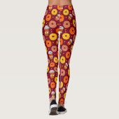 Pompoen Herfst Donuts & Coffee Thanksgiving Bourgo Leggings (Achterkant)