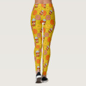 Pompoen Herfst Donuts & Coffee Thanksgiving Geel Leggings (Achterkant)
