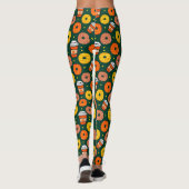 Pompoen Herfst Donuts & Coffee Thanksgiving Groen Leggings (Achterkant)