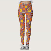 Pompoen Herfst Donuts & Coffee Thanksgiving Mauve Leggings (Voorkant)