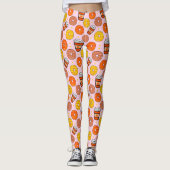 Pompoen herfst Donuts & Coffee Thanksgiving Roze Leggings (Voorkant)