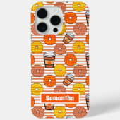 Pompoen Herfst Donuts & Koffie Sinaasappel Strepen Case-Mate iPhone Case (Achterkant)
