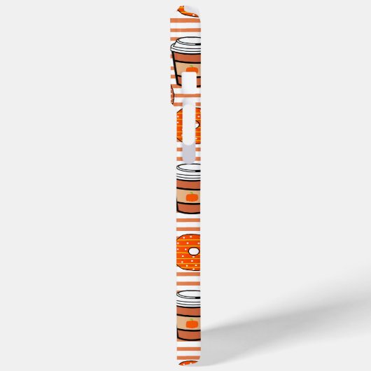 Pompoen Herfst Donuts & Koffie Sinaasappel Strepen Case-Mate iPhone Case (Achterkant / Links)