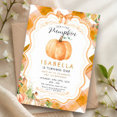 Pompoen Herfst Eerste 1e 2e 3e 4e 5e verjaardag Kaart