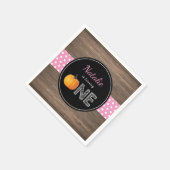 Pompoen Herfst eerste verjaardag roze Napkin Servet (Hoek)