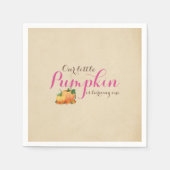 Pompoen Herfst eerste verjaardag roze Napkin Servet (Voorkant)