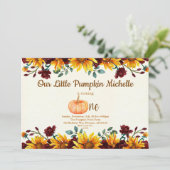 Pompoen Herfst Eerste Zonnebloem Bourgogne Verjaar Kaart (Staand voorkant)