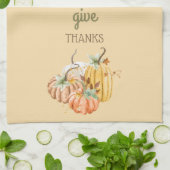 Pompoen Herfst Fall Butternut Geel Bruin Salie Theedoek (Gevouwen)