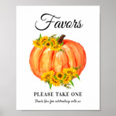 Pompoen Herfst Favorieten Trouw Baby Shower Poster (Voorkant)