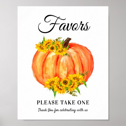 Pompoen Herfst Favorieten Trouw Baby Shower Poster (Voorkant)