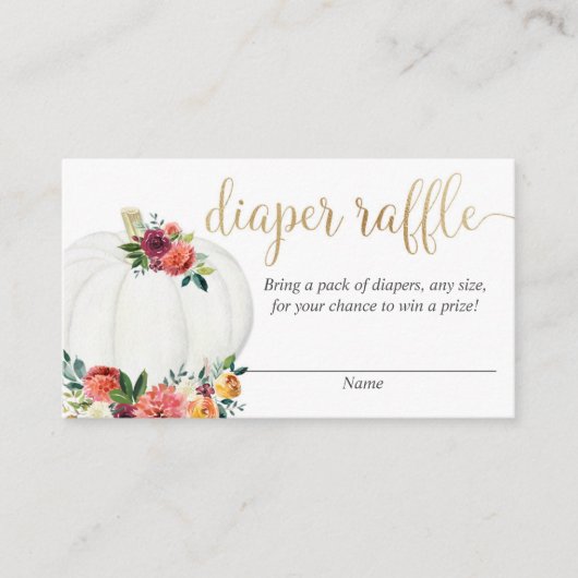 Pompoen herfst floraal sekseneutraal luiderverkeer informatiekaartje (Voorkant)