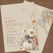 Pompoen Herfst Floral Baby shower
