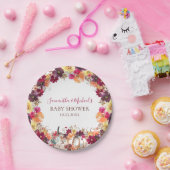 Pompoen Herfst Floral Baby shower Papieren Bordje (Feest)