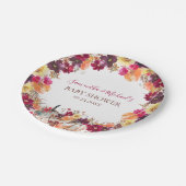 Pompoen Herfst Floral Baby shower Papieren Bordje (Gekanteld)