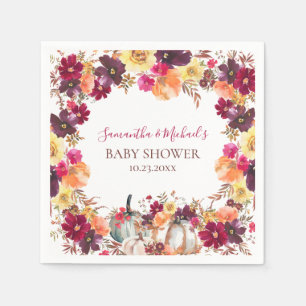 Pompoen Herfst Floral Baby shower Servet