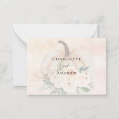 Pompoen herfst florals blush bruiloft reactie RSVP Notitiekaartje (Achterkant)