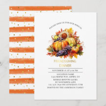 Pompoen Herfst Friendsgiving diner waterverf