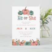 Pompoen Herfst Gendergelijkheid Uitnodiging (Staand voorkant)