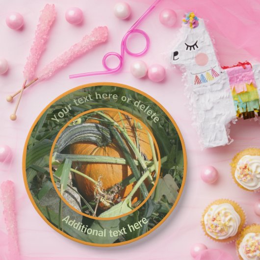 Pompoen Herfst Gepersonaliseerde Partij Papieren Bordje (Feest)