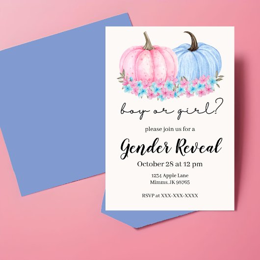 Pompoen Herfst Geslacht onthullen uitnodigingen
