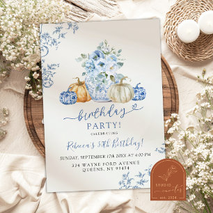 Pompoen Herfst Ginger Jar Chinoiserie Verjaardag Kaart