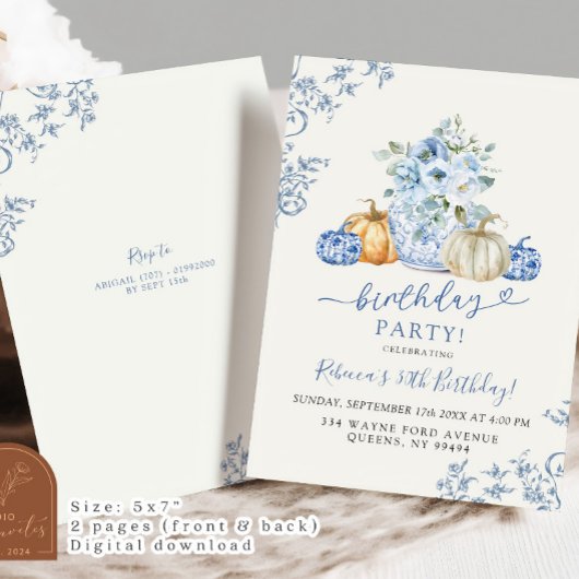 Pompoen Herfst Ginger Jar Chinoiserie Verjaardag Kaart