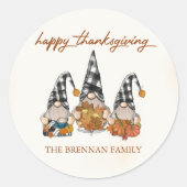 Pompoen Herfst Gnomen Thanksgiving Ronde Sticker (Voorkant)