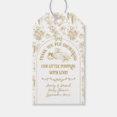 Pompoen Herfst Goud Whimsical Bloemen Baby shower Cadeaulabel (Voorkant)