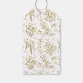 Pompoen Herfst Goud Whimsical Bloemen Baby shower Cadeaulabel (Achterkant)