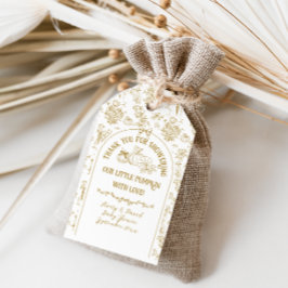 Pompoen Herfst Goud Whimsical Bloemen Baby shower Cadeaulabel