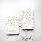 Pompoen Herfst Goud Whimsical Bloemen Baby shower Informatiekaartje