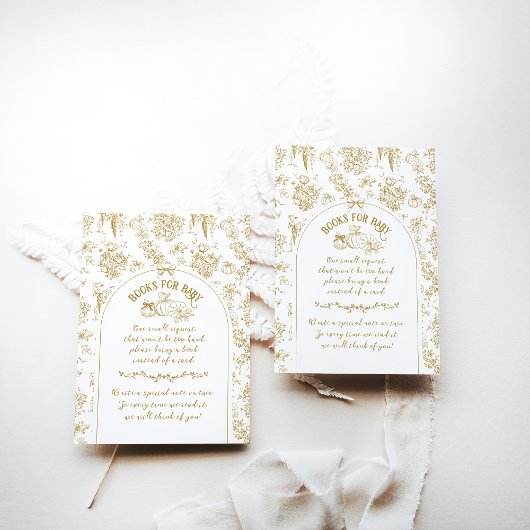 Pompoen Herfst Goud Whimsical Bloemen Baby shower Informatiekaartje