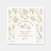 Pompoen Herfst Goud Whimsical Bloemen Baby shower Servet (Voorkant)