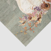 Pompoen Herfst Grijs Sinaasappel Rood Bloemen Wijn Tissuepapier (Detail)