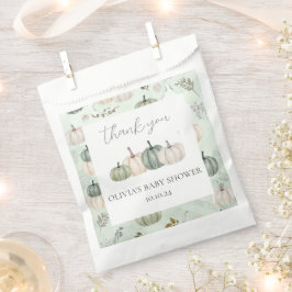 Pompoen Herfst Groen Baby shower Favor Bag Bedankzakje