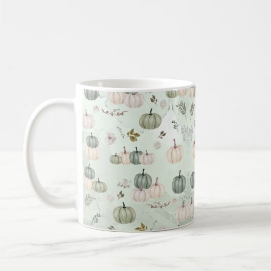 Pompoen Herfst Groen Thanksgiving Diner Koffiemok (Links)