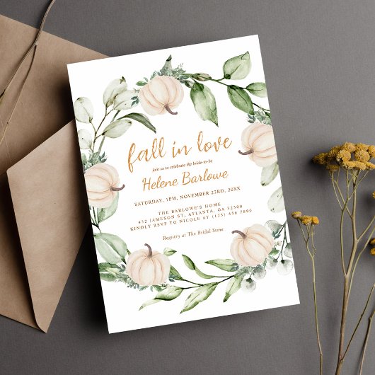 Pompoen Herfst groen Vrijgezellenfeest Kaart