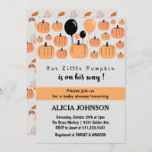 Pompoen Herfst Halloween baby shower Kaart (Voorkant / Achterkant)